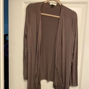 Kenar Woman’s Top  Tunic Jacket Wrap Style Brown Sz L